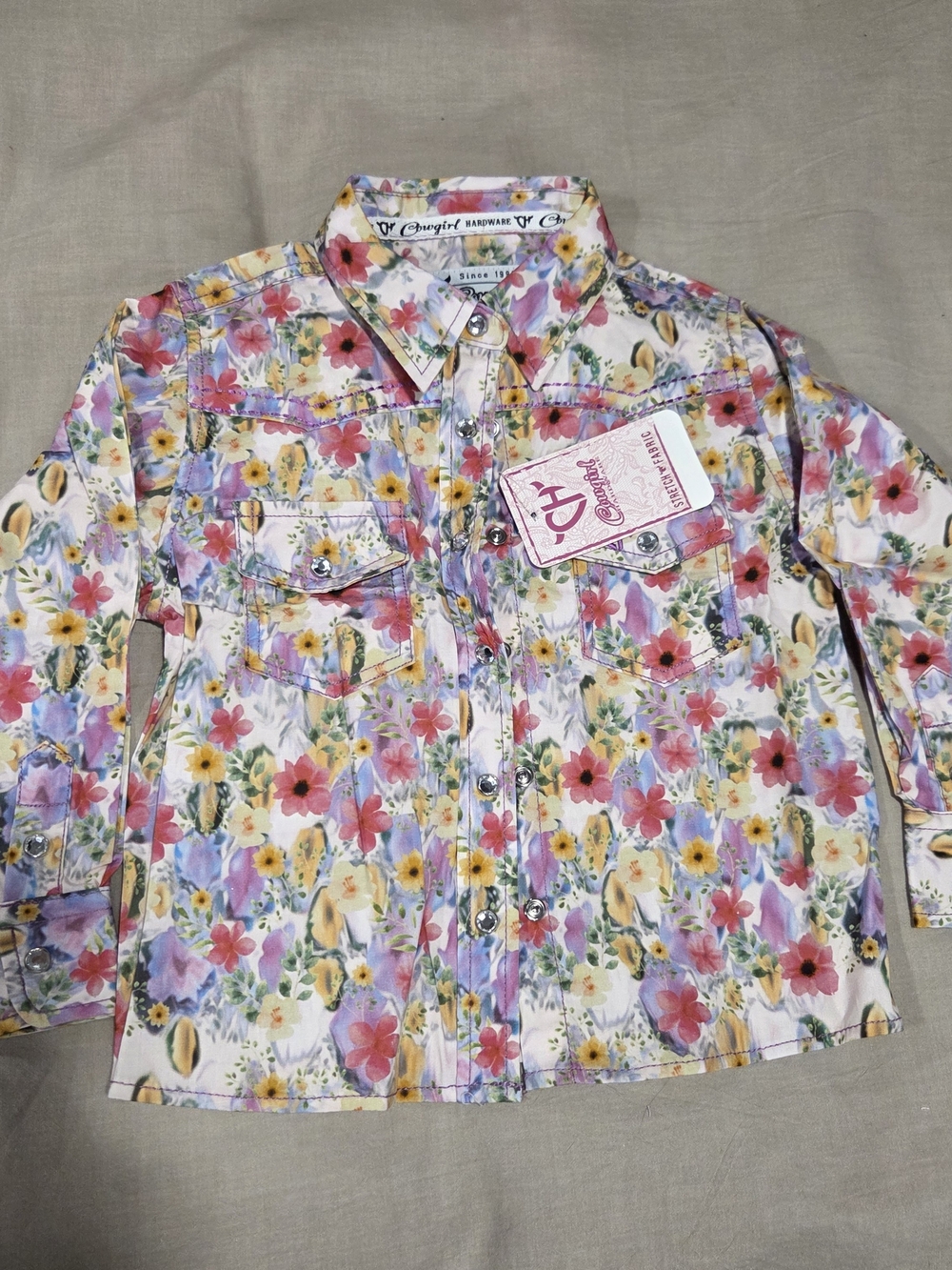NEW 2T Cowgirl Hardware Western Shirt